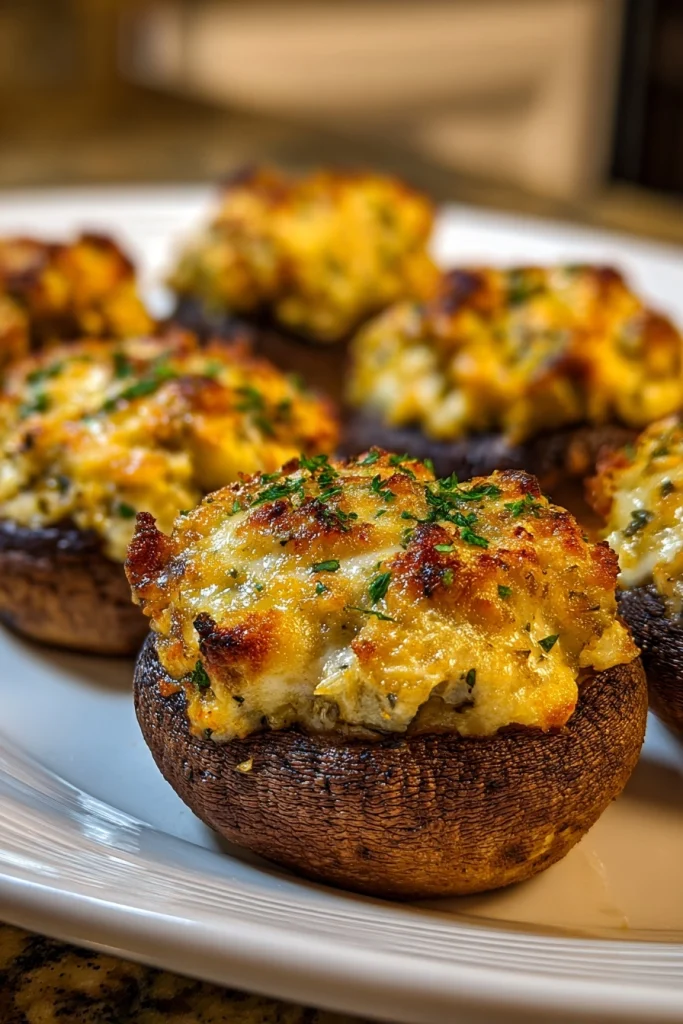Ghoulish Stuffed Mushrooms