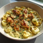 Cajun Chicken Tortellini with Creamy Garlic Sauce