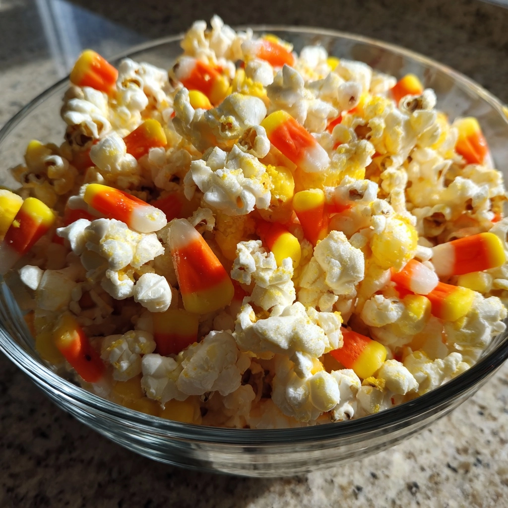 Candy Corn Popcorn Mix