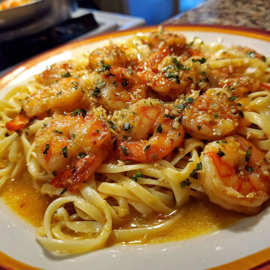Copycat Cheesecake Factory Shrimp Scampi Linguine