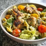 Delicious Pesto Chicken Caesar Pasta Salad Recipe