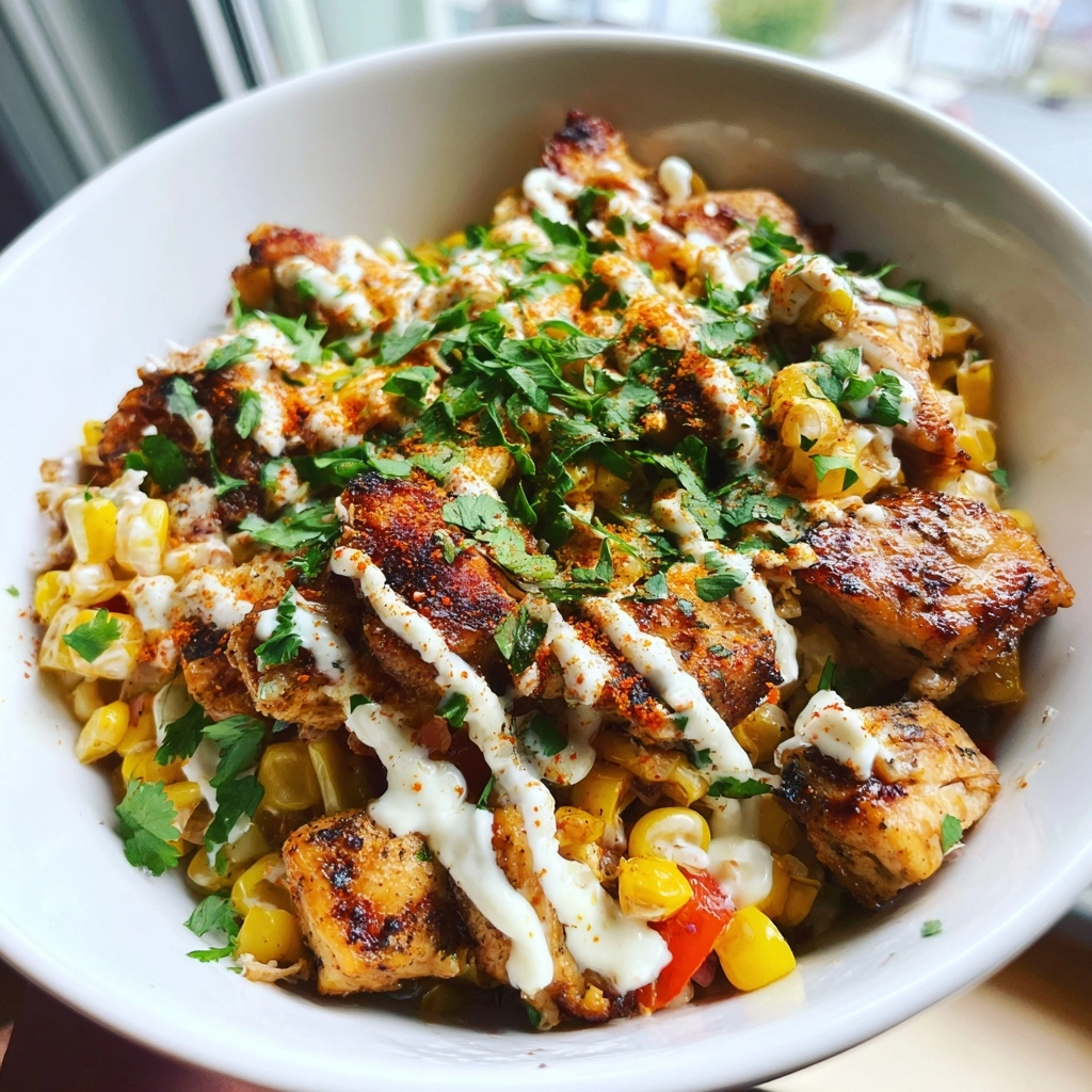 Flavor-Packed Mexican Street Corn Chicken Bowl Recipe