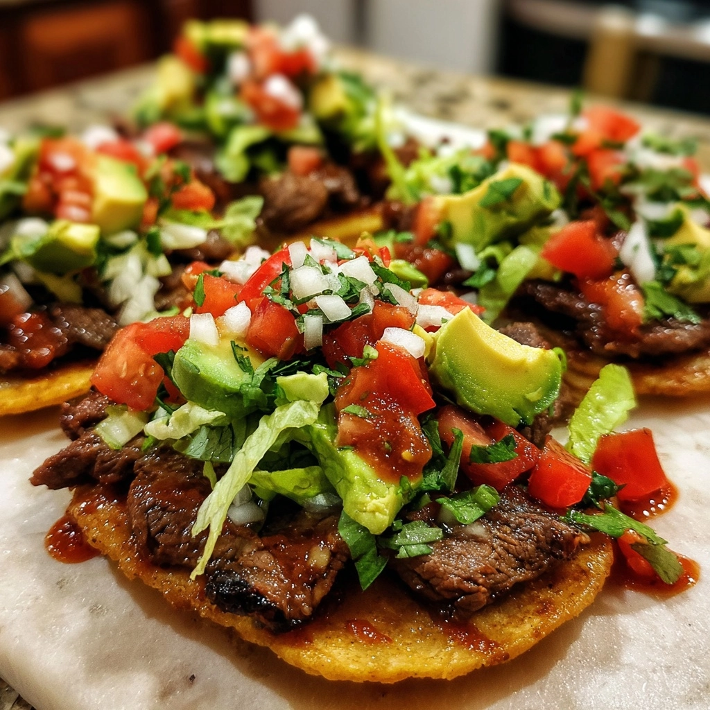 Irresistible Mexican Tostadas de Carne Asada Recipe