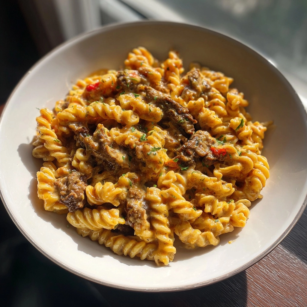 Philly Cheesesteak Creamy Pasta