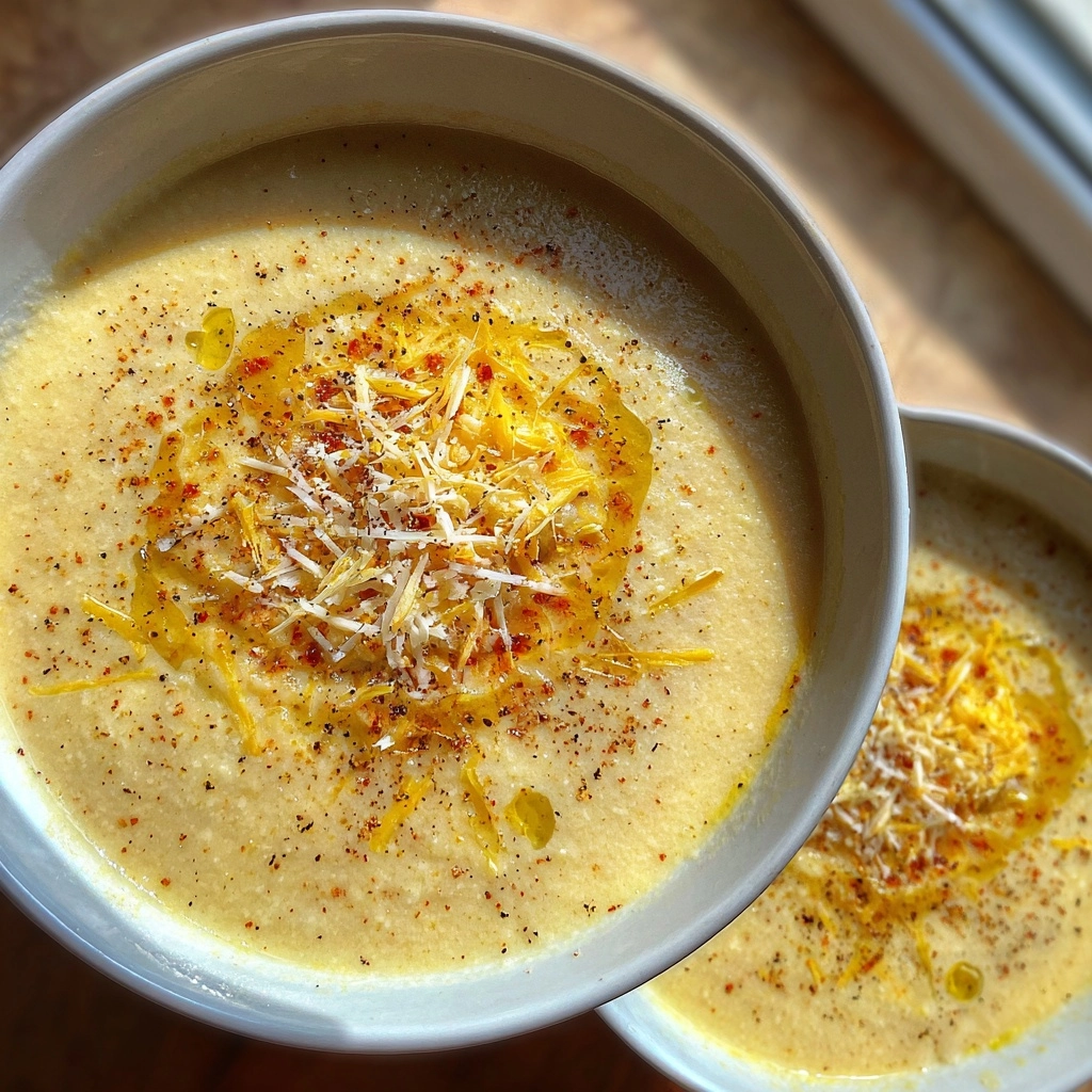 Roasted Garlic Cheddar Cauliflower Soup