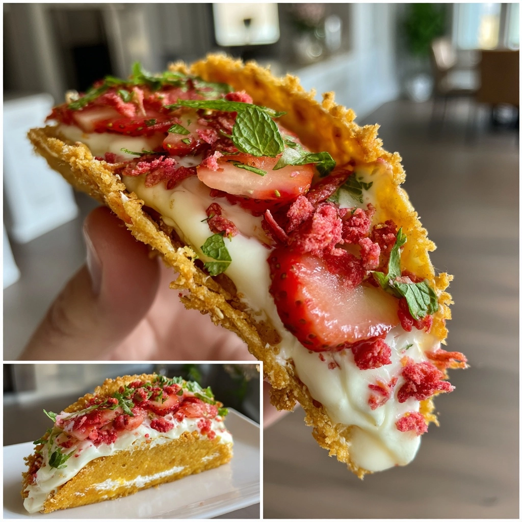 Strawberry Crunch Cheesecake Tacos