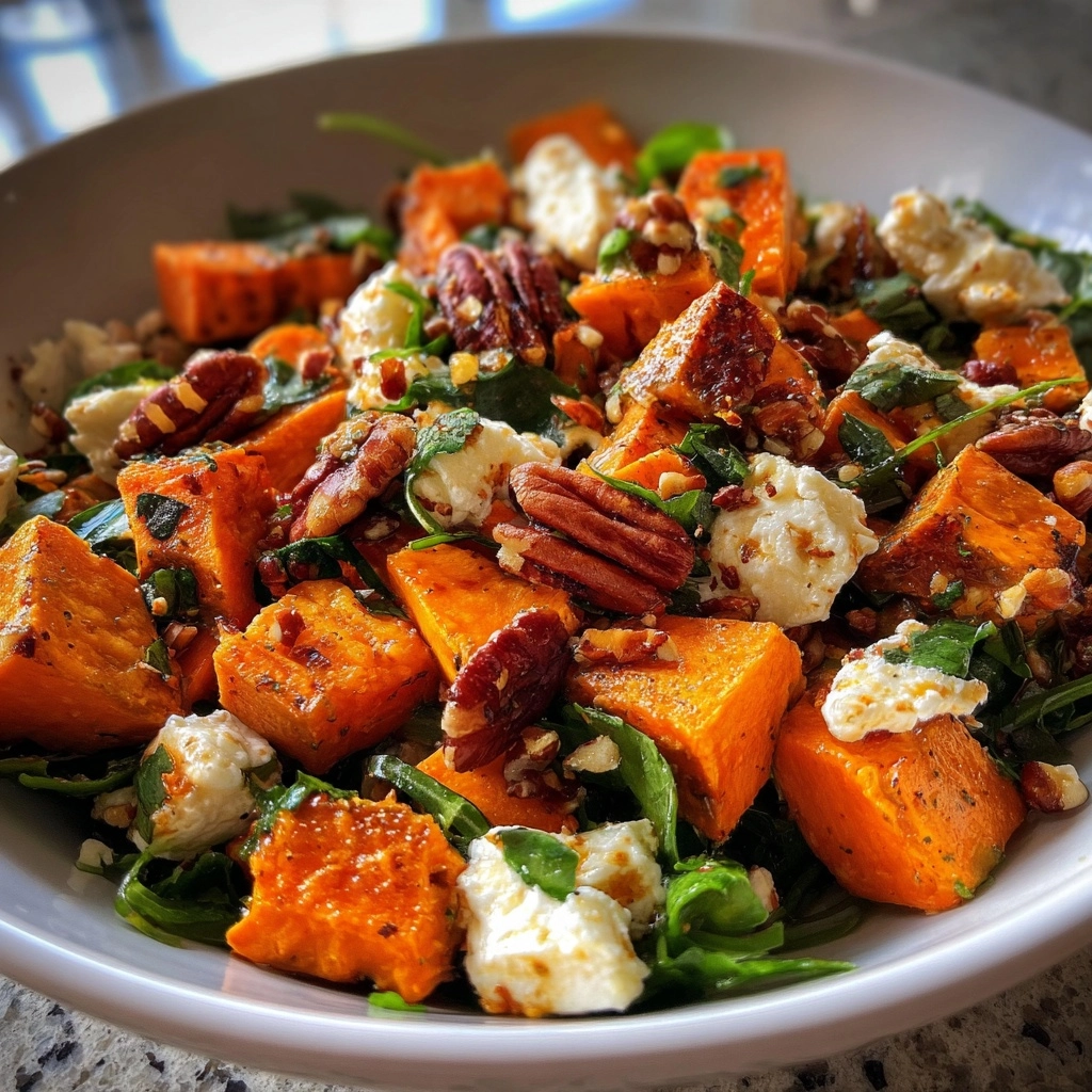 Sweet Potato Pecan Goat Cheese Salad