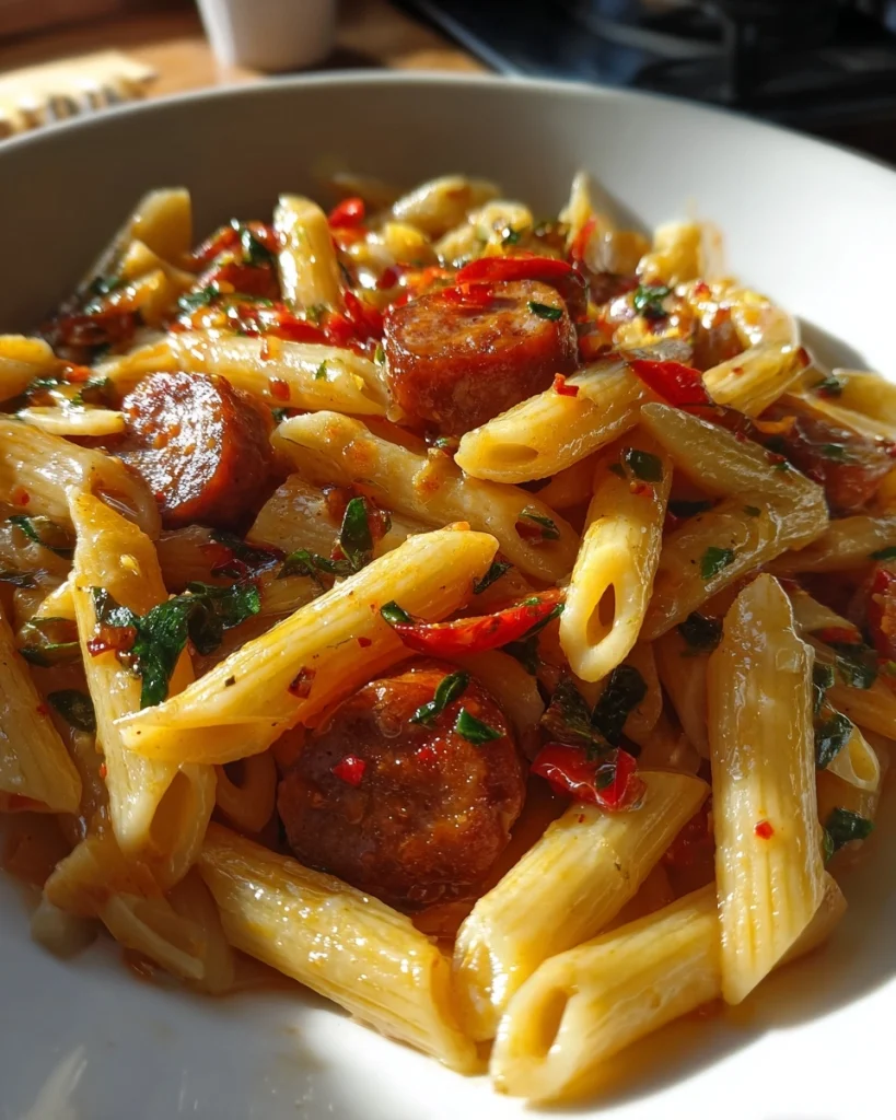 Bold Spicy Honey Garlic Sausage Penne