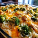 Broccoli Cheddar Chicken and Rice Casserole