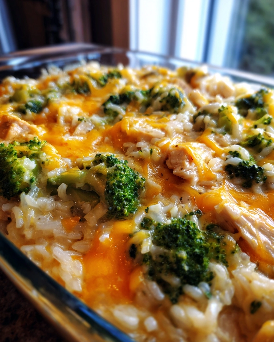 Broccoli Cheddar Chicken and Rice Casserole