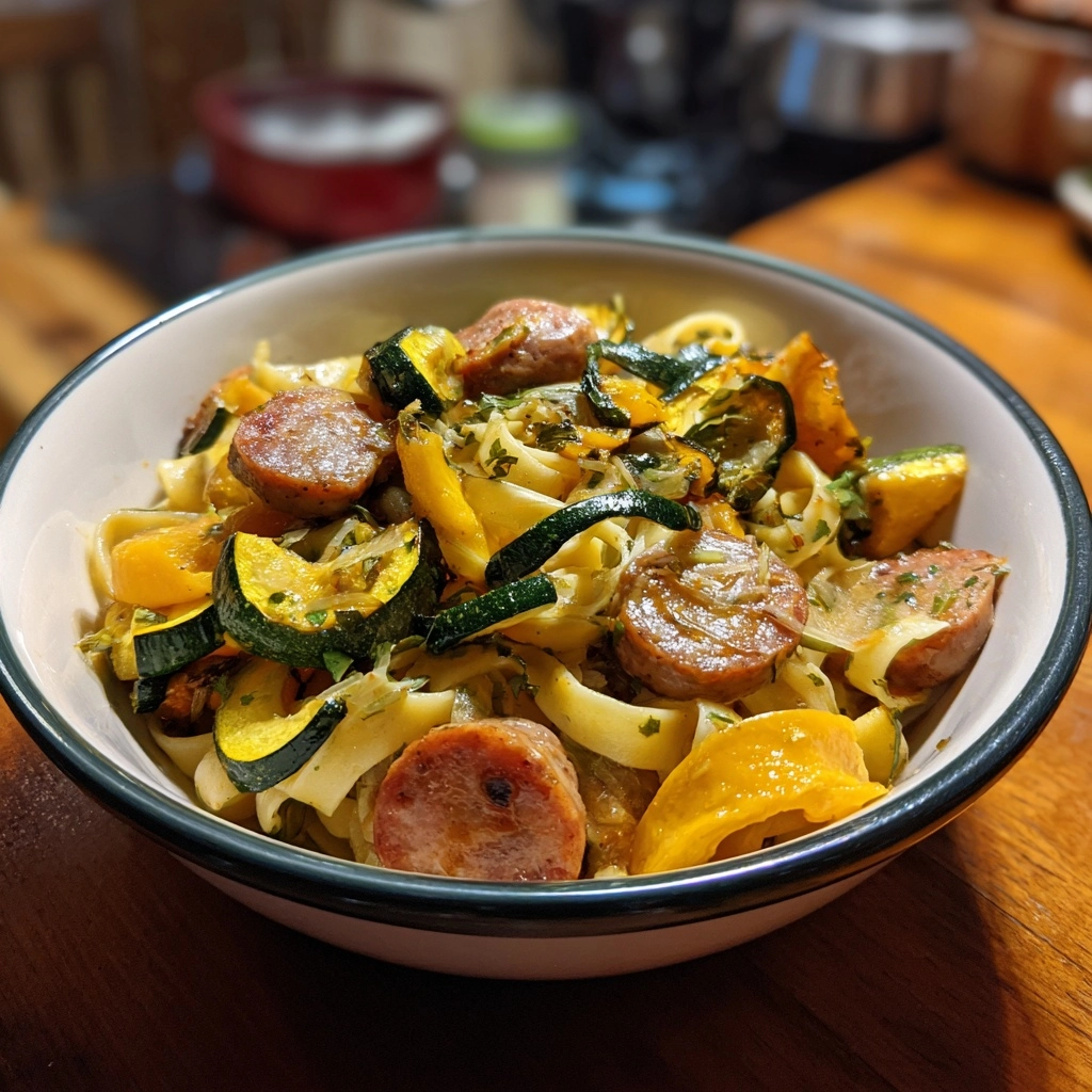 Cozy Autumn Sausage Pasta Squash