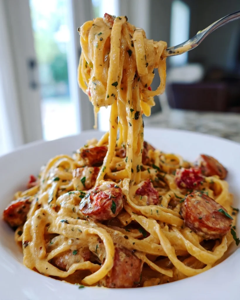 Creamy Bold Smoky Cajun Garlic Butter Sausage Pasta