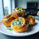 Easy Spinach Dip Rolls