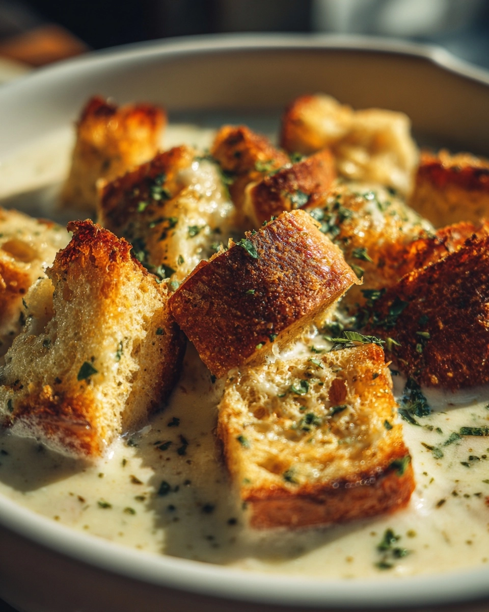 Indulge in Creamy Garlic Bread Soup a Cozy Delight