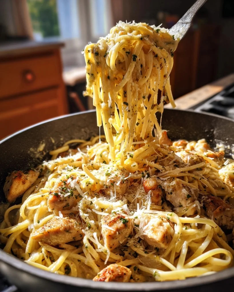 One Pot Creamy Honey Garlic Parmesan Chicken Pasta