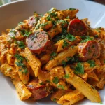 Skillet Creamy Smoky Cajun Sausage Penne