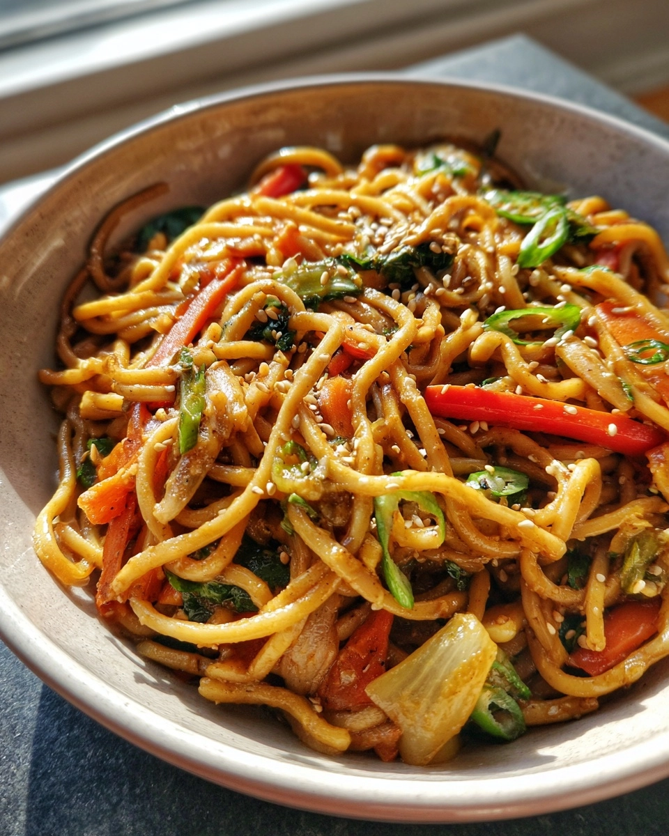 Vegan Sesame Udon Noodles