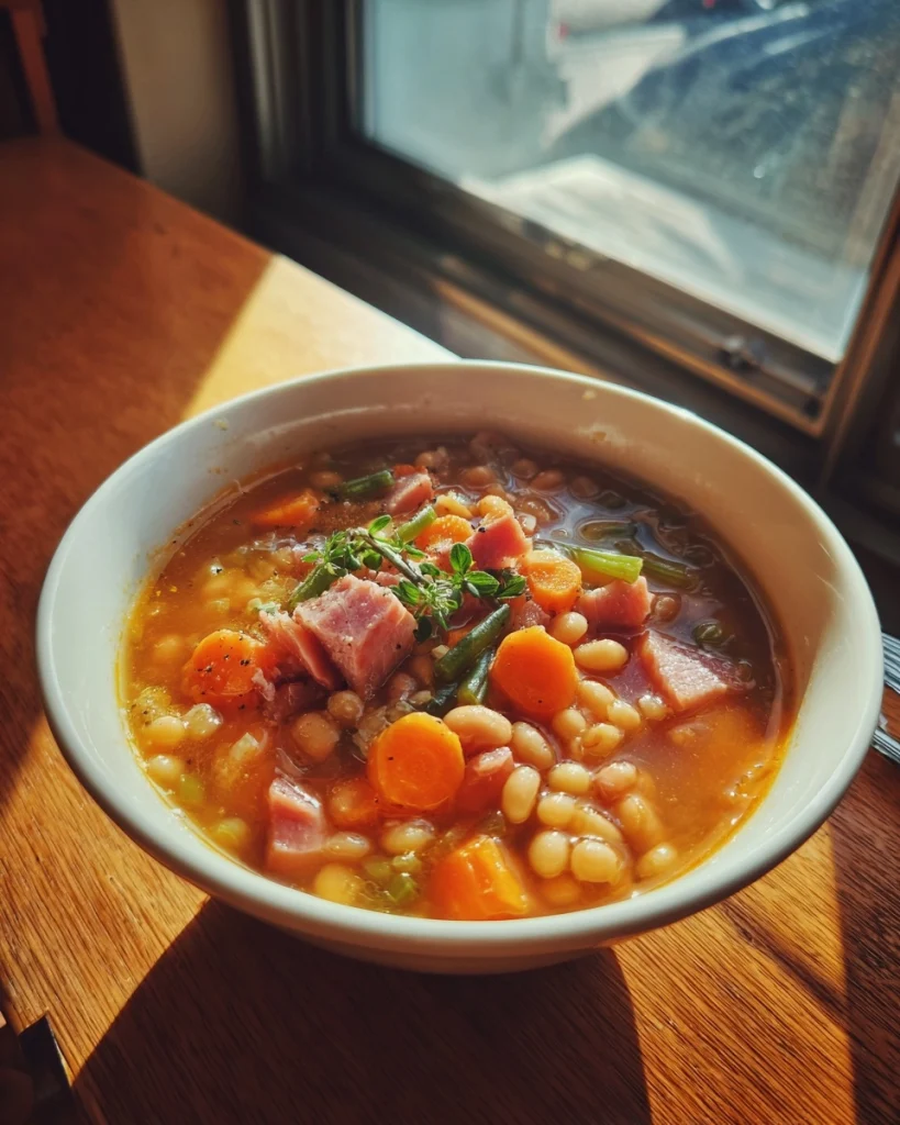Country-Style Ham and Bean Soup Using Leftover Holiday Ham