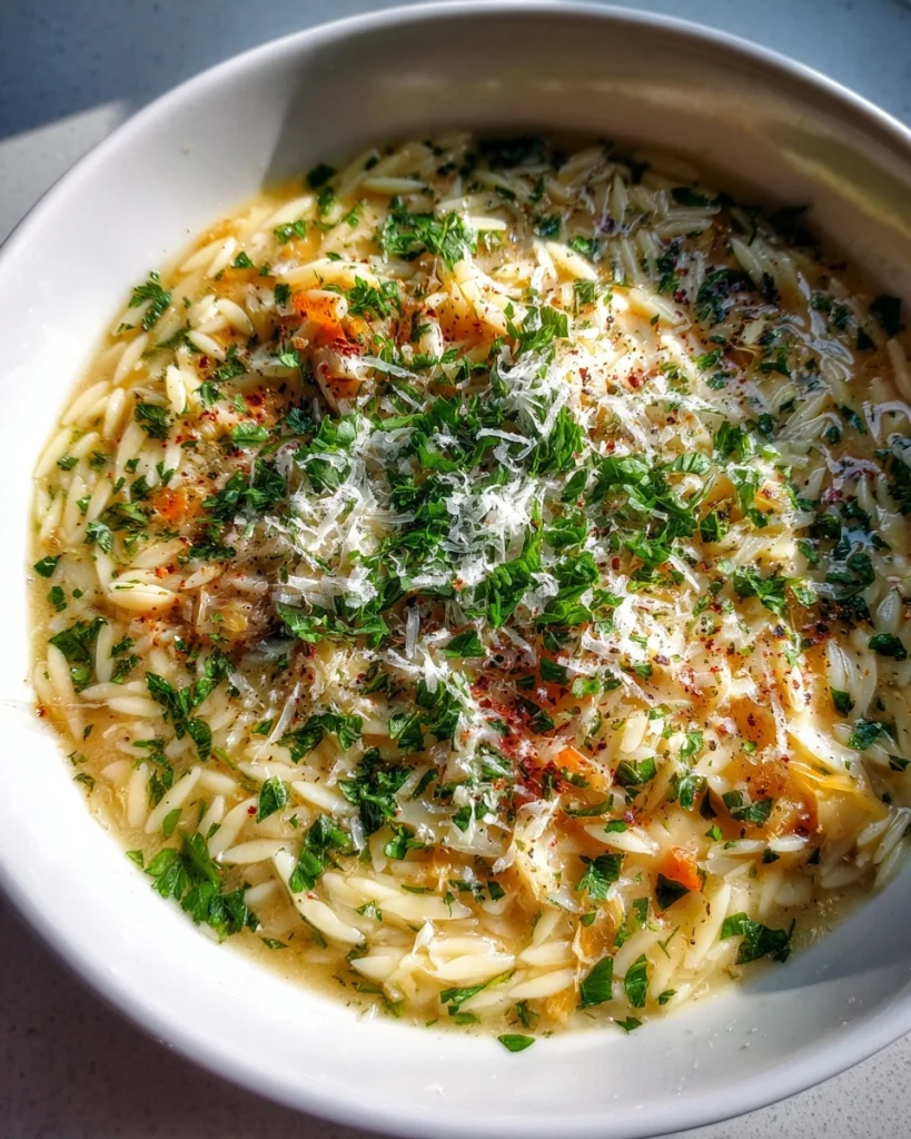 Cozy Crockpot Orzo Soup (Creamy Pasta in a Bowl)