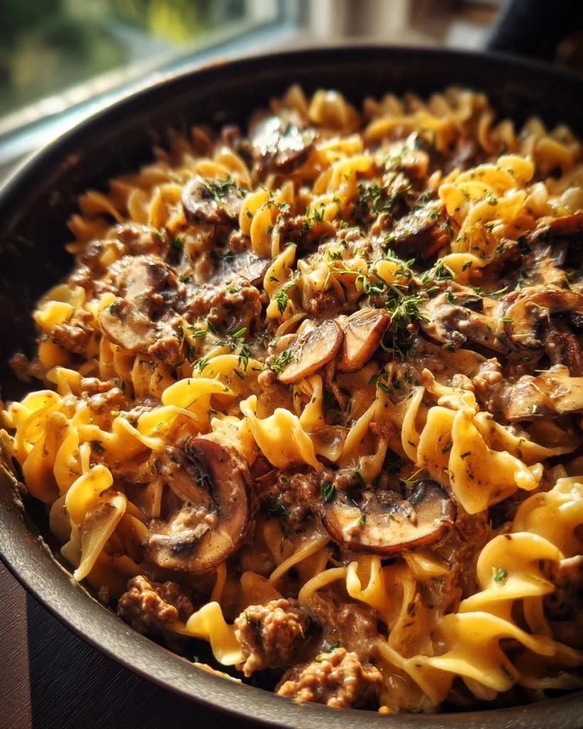 Cozy One-Pot Hamburger Stroganoff (The Easiest Weeknight Comfort)