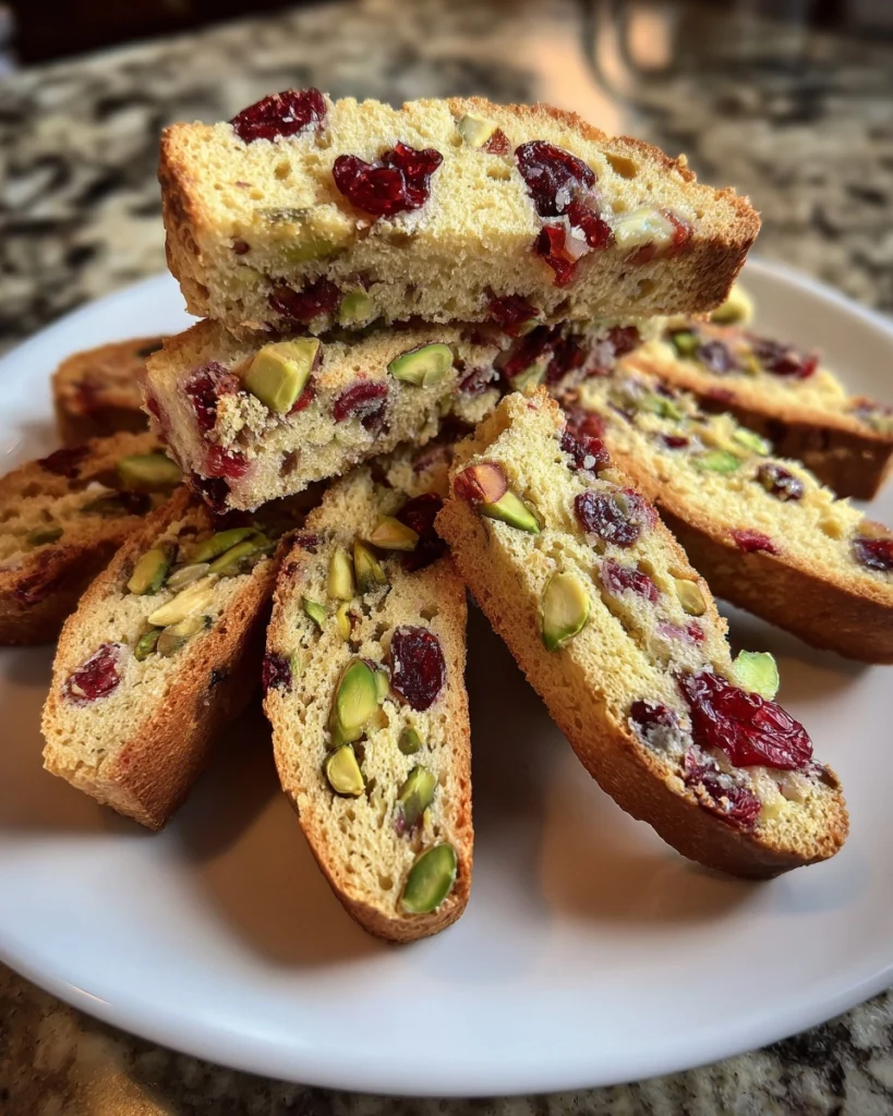 Cranberry and Pistachio Biscotti
