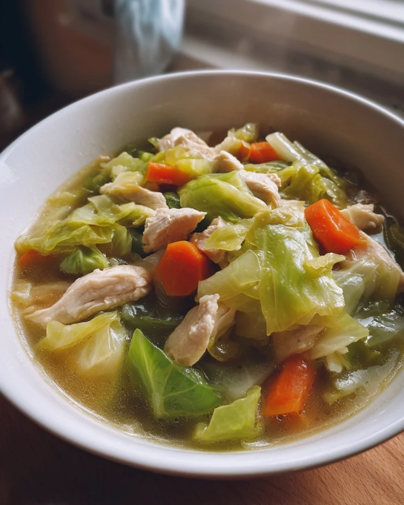 Detox Chicken Soup with Cabbage & Carrots (Light but Comforting)