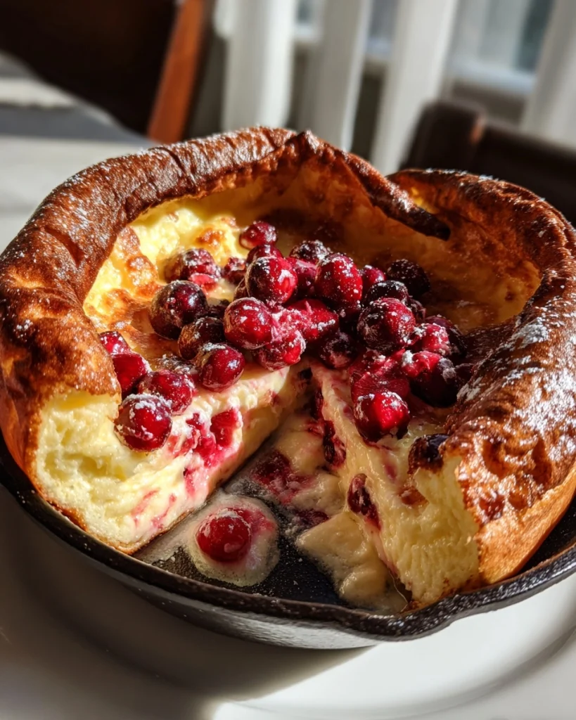 Gluten-Free Cranberry Cheesecake Dutch Baby