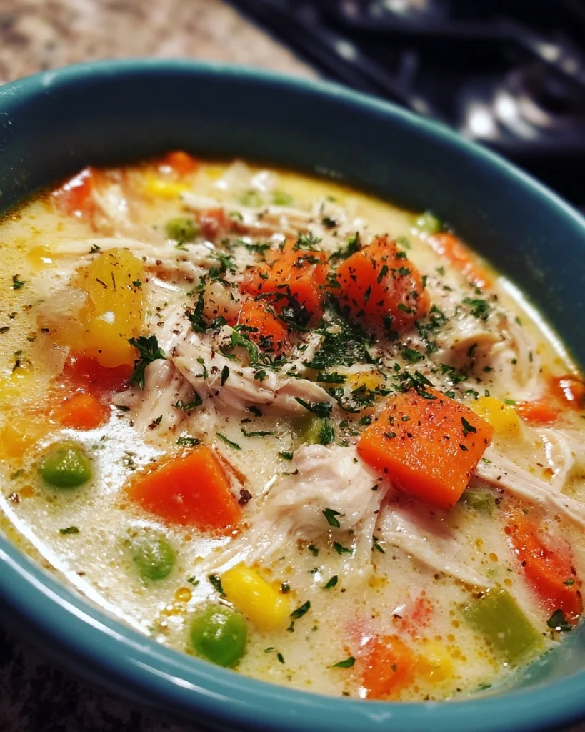 Healthy Chicken Pot Pie Soup with All the Comfort, Less Guilt