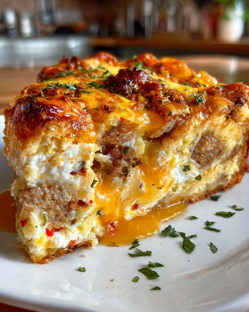 Mexican Cheesy Sausage and Egg Casserole