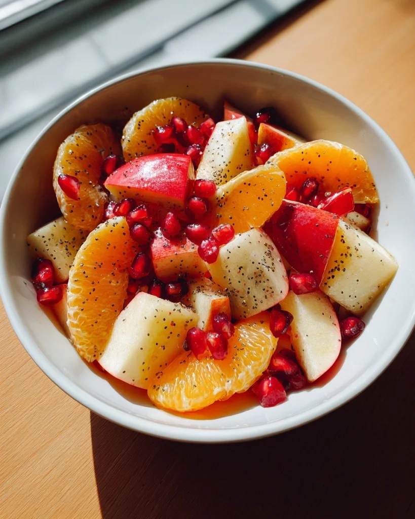 Winter Fruit Salad with Honey Lemon Poppy Seed Dressing