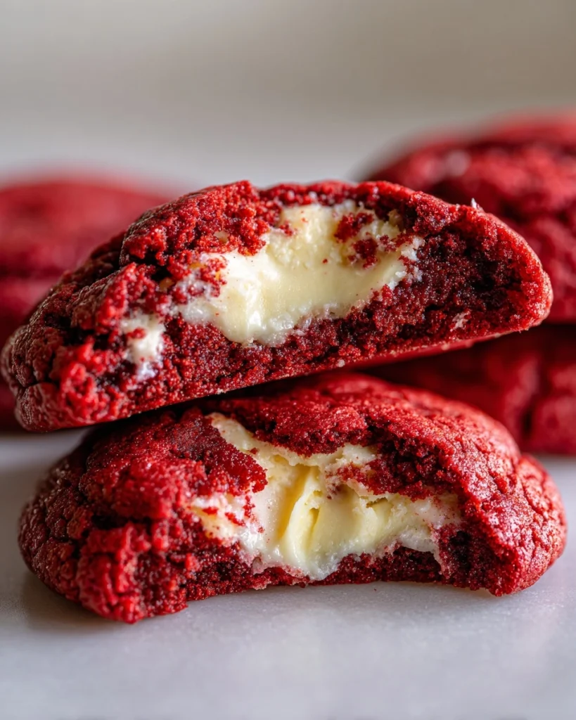Cheesecake Stuffed Red Velvet Cookies Decadent Dessert