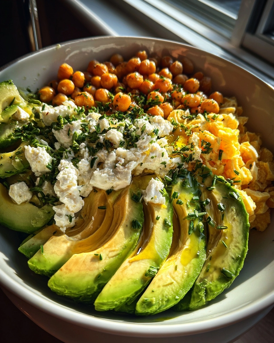 Chickpea Feta Avocado Salad Healthy Bowl