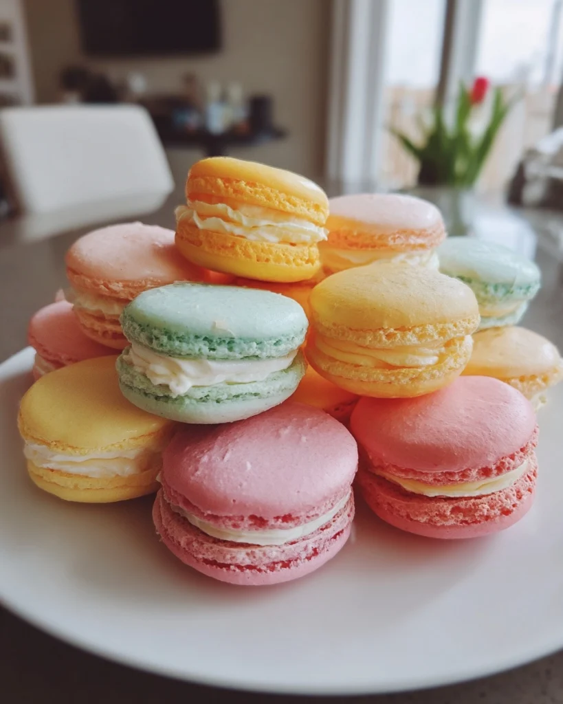 French Macarons Vanilla Buttercream Elegant Dessert