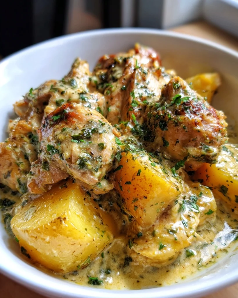 Garlic Parmesan Crockpot Chicken and Potatoes Dump Dinner