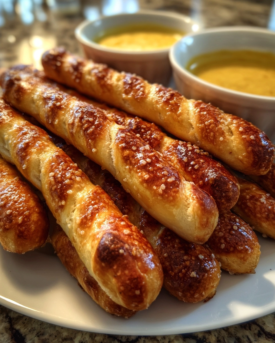 German Soft Pretzel Sticks Homemade Snack