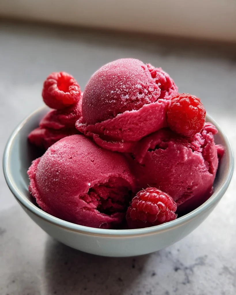 Raspberry Sorbet Easy Summer Dessert