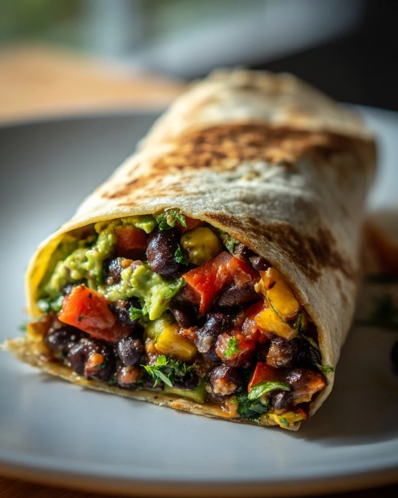 Vegan Burrito with Black Beans Easy Healthy Dinner