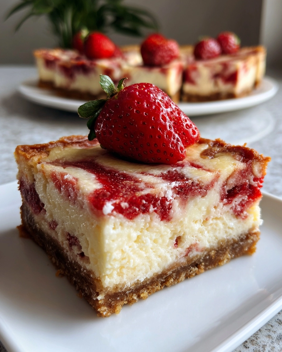Strawberry Swirl Cheesecake Bars
