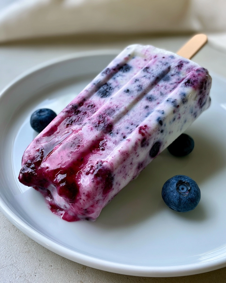 Blueberry Yogurt Dog Popsicles