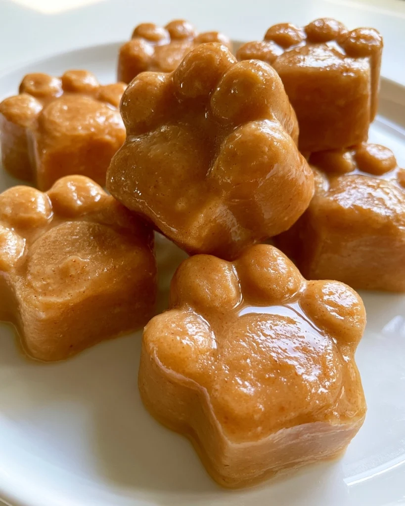 Frozen Banana Peanut Butter Paw Treats
