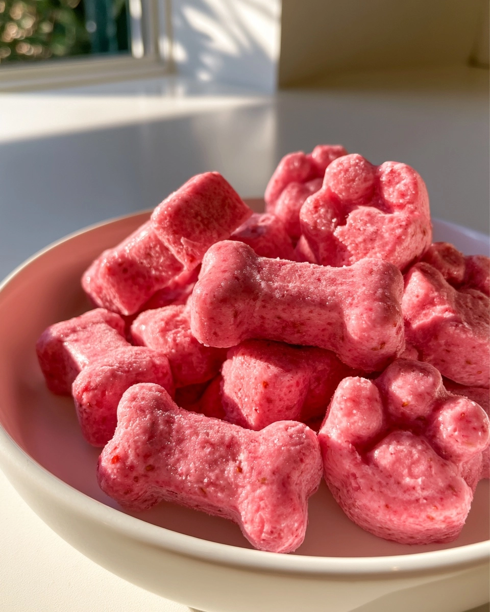 Frozen Strawberry Yogurt Dog Treats