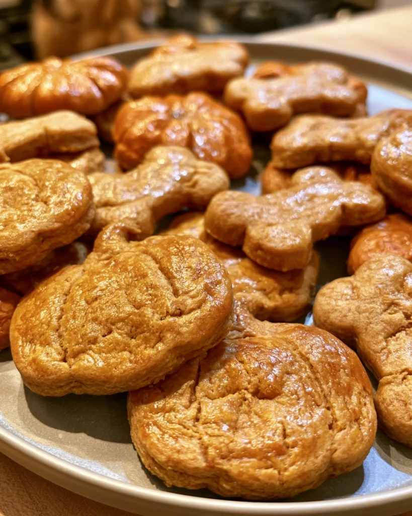 Pumpkin Chicken Dog Cookies