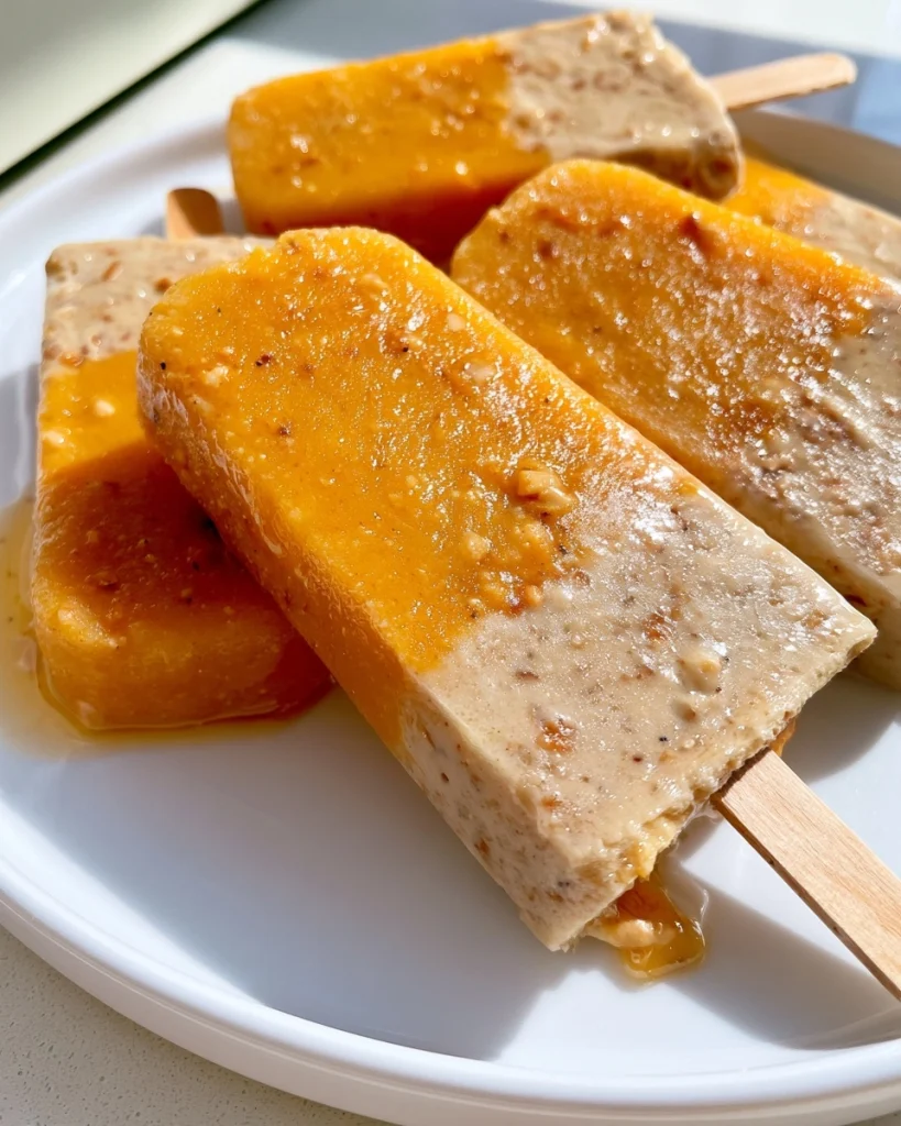 Pumpkin Peanut Butter Dog Popsicles