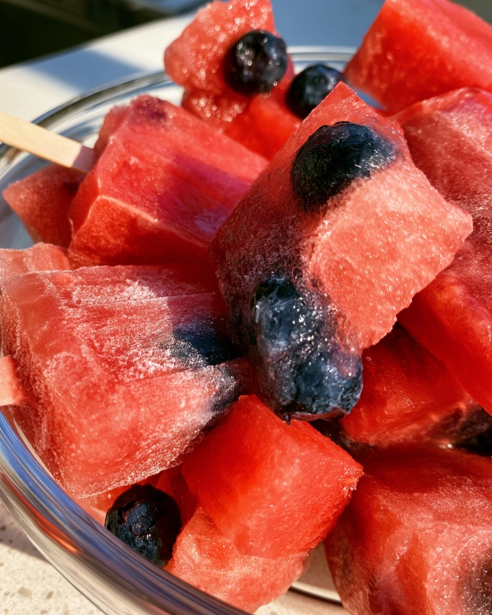 Watermelon Blueberry Dog Popsicles
