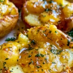 Cheesy Garlic Butter Smashed Potatoes