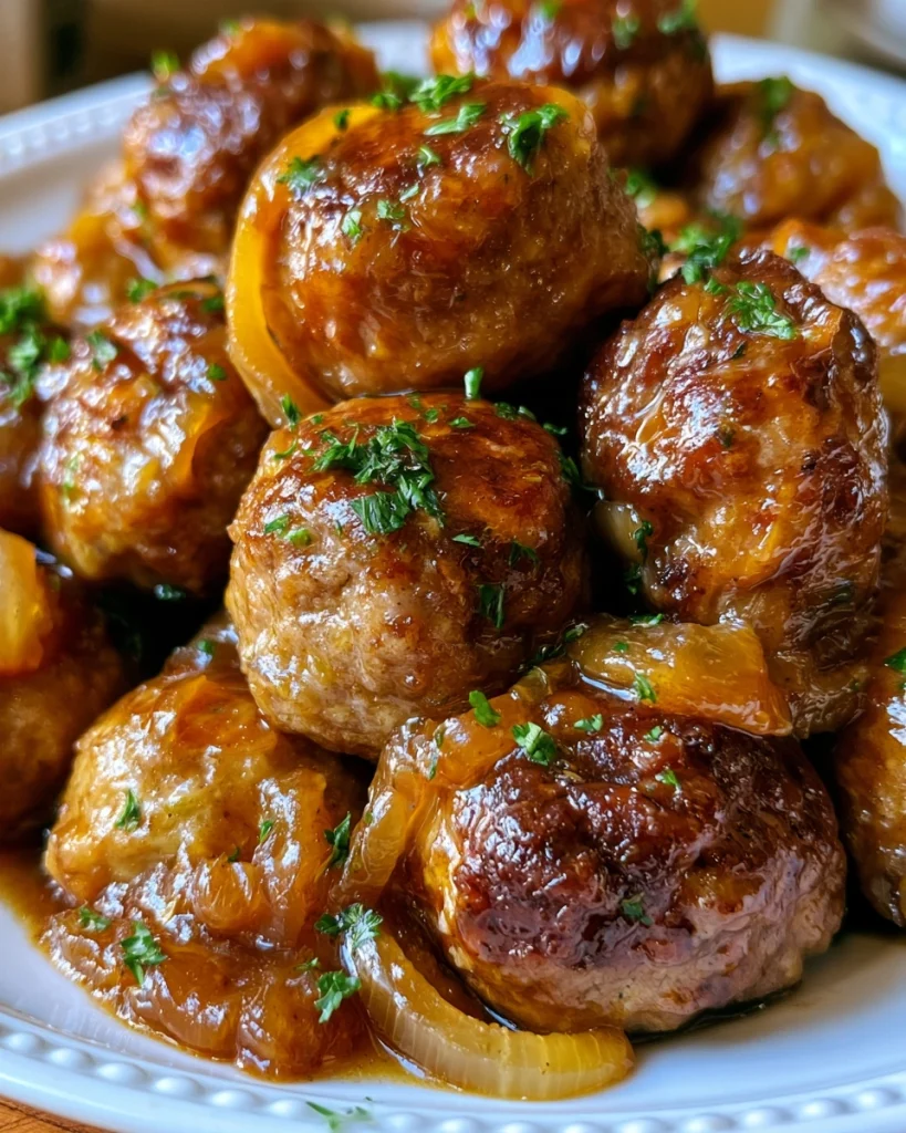 French Onion Meatballs