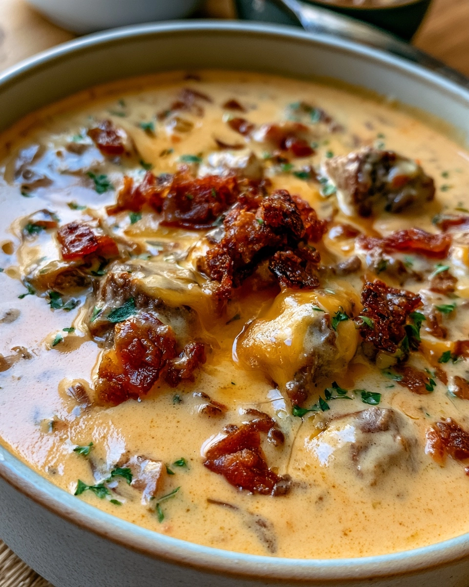 Loaded Cheeseburger Soup