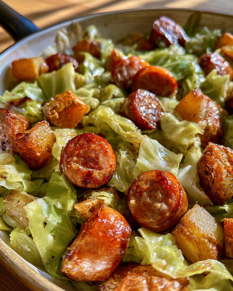 Sausage, Cabbage and Potatoes Skillet