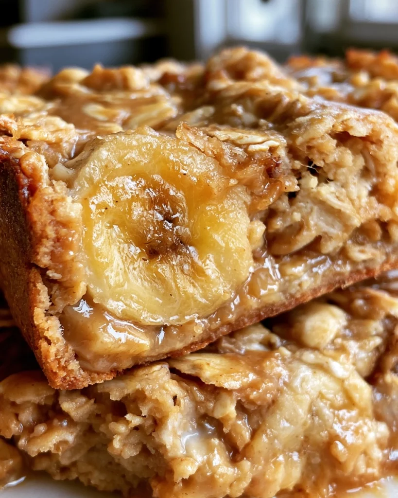Soft Banana Peanut Butter Oat Bars