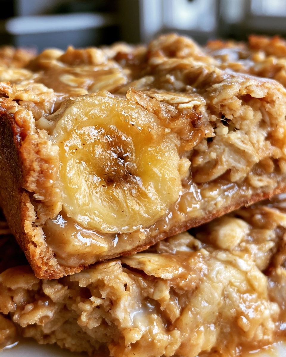 Soft Banana Peanut Butter Oat Bars